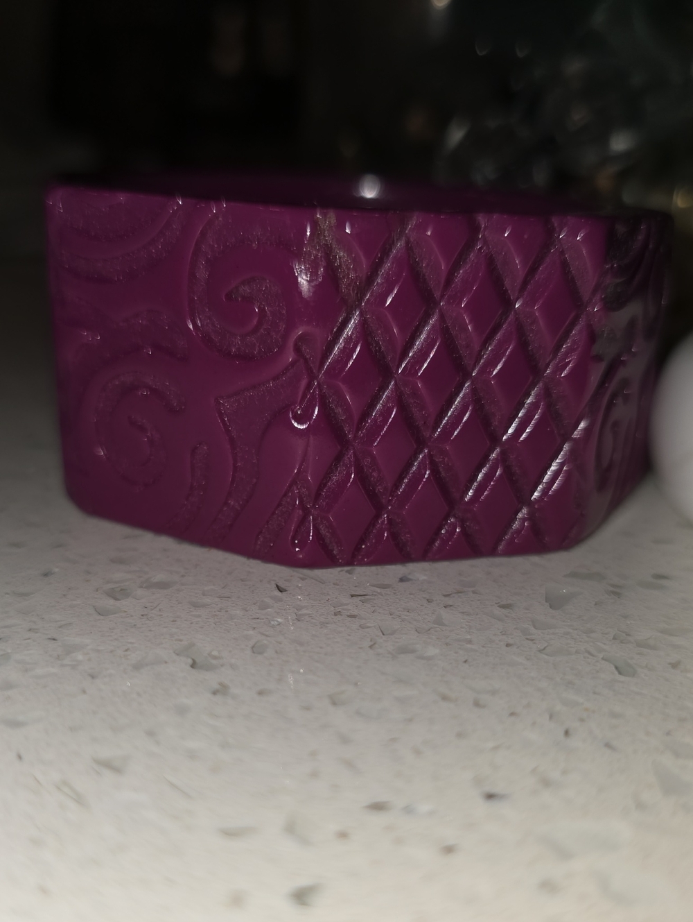 Women’s Purple Patterned Resin Bangle Bracelet 3 Bracelets
